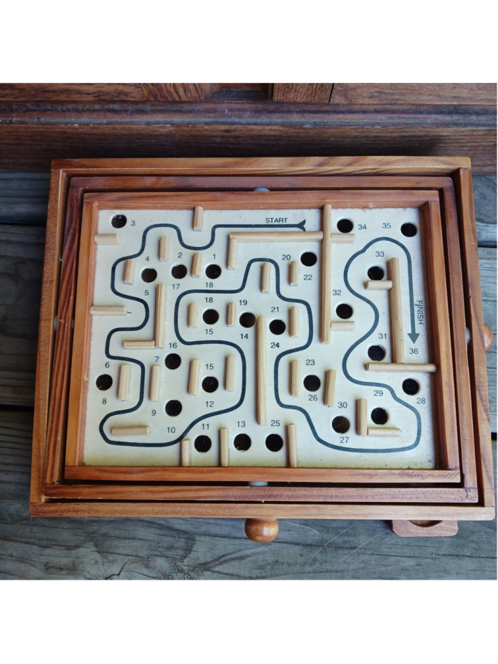 Wooden Labyrinth great condition Bar Game Retro Rec Room Agility Skill Family